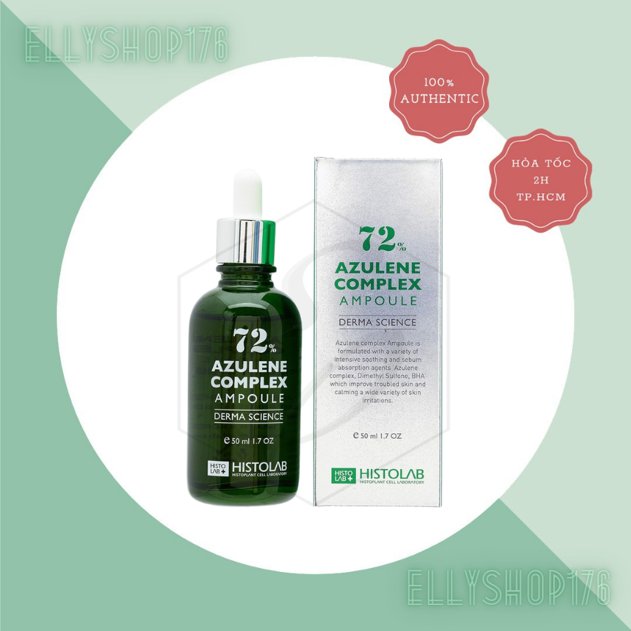 TINH CHẤT GIẢM MỤN, ĐIỀU TIẾT BÃ NHỜN HISTOLAB 72% AZULENE COMPLEX AMPOULE DERMA SCIENCE
